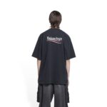 BALENCIAGA Tshirt (Black) / logo-embroidered oversize T-shirt