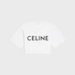 CELINE – CROPPED T-SHIRT WITH CELINE PARIS PRINT