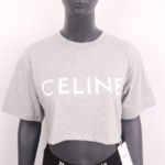 CELINE – CROPPED T-SHIRT WITH CELINE PARIS PRINT