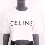 CELINE – CROPPED T-SHIRT WITH CELINE PARIS PRINT