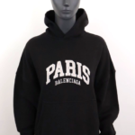 Balenciaga – Paris logo embroidered hoodie